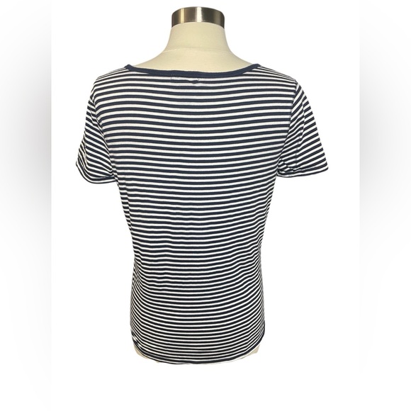 Ralph Lauren Y2K Era Striped Cotton Scoop Neck Tee Size M Nautical Top - Picture 5 of 7